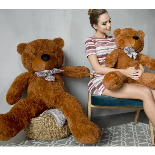 Teddyway Popo Large Teddy Bear, Giant Plush Toy, 100 cm, Dark Brown - Teddyway