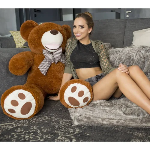 Большой плюшевый мишка Teddyway Bobo, 100 см, темно-коричневый - Teddyway