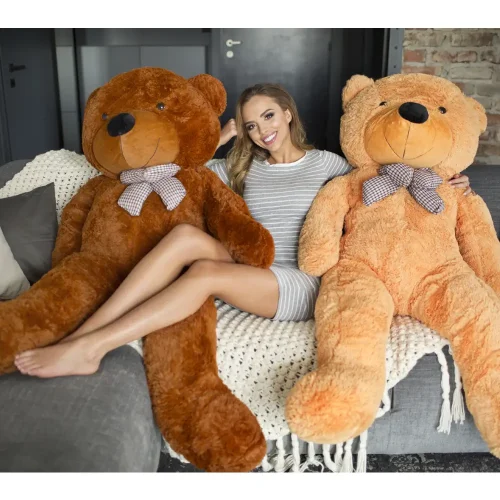 Teddyway Popo Large Teddy Bear, Giant Plush Toy, 160 cm, Dark Brown - Teddyway