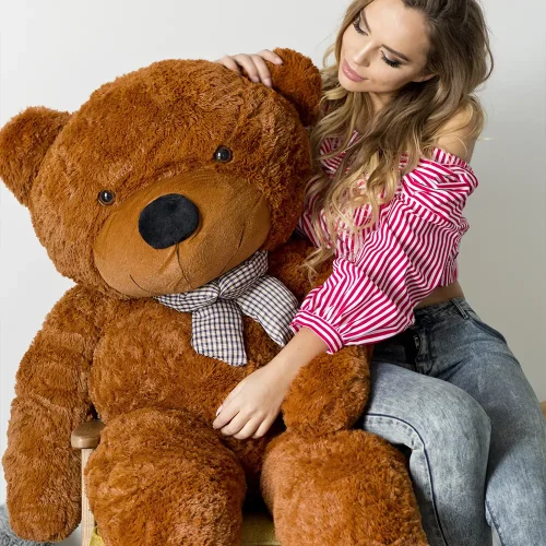 Teddyway Popo Large Teddy Bear, Giant Plush Toy, 160 cm, Dark Brown - Teddyway