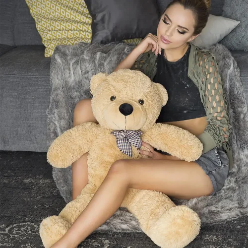 Teddyway Popo Grand Ourson En Peluche Ours Géant, Jouet En Peluche, 100 Cm, Marron Clair - Teddyway