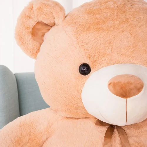 Teddyway Toto Large Teddy Bear, Giant Plush Toy, 100 cm, Light Brown - Teddyway
