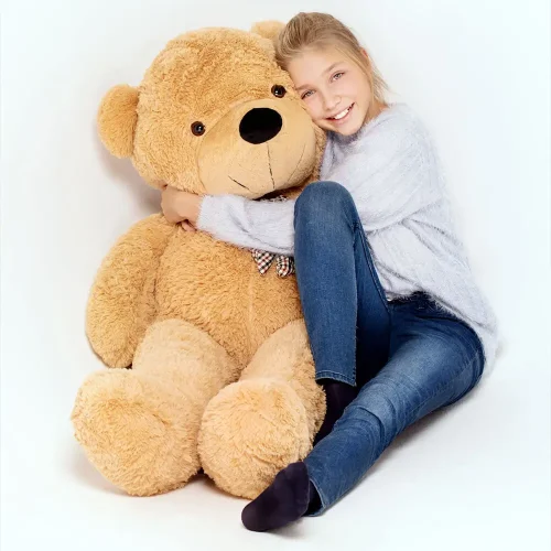 Teddyway Popo Grand Ourson En Peluche Ours Géant, Jouet En Peluche, 130 Cm, Marron Clair - Teddyway