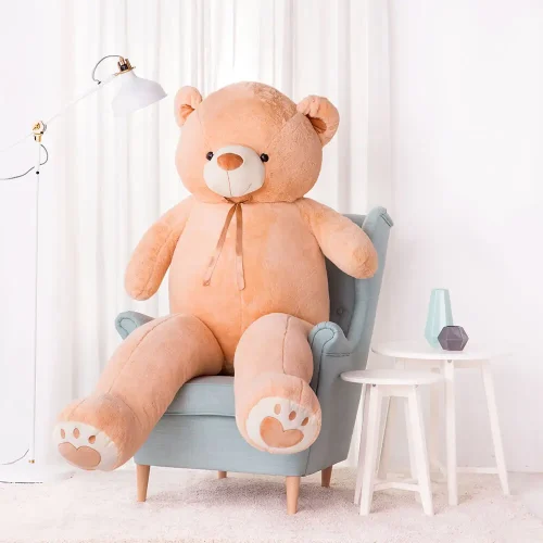 Teddyway Toto Grand Ourson En Peluche Ours Géant, Jouet En Peluche, 100 Cm, Marron Clair - Teddyway