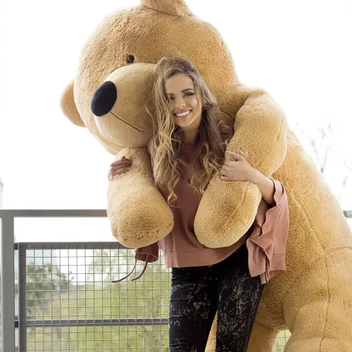 Teddyway Popo Large Teddy Bear, Giant Plush Toy, 220 cm, Light Brown - Teddyway