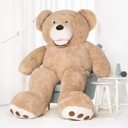 Teddyway Bobo Large Teddy Bear, Giant Plush Toy, 100 cm, Light Brown - Teddyway