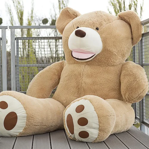 Большой плюшевый мишка Teddyway Bobo, гигантская игрушка, 120 см, светло-коричневый - Teddyway