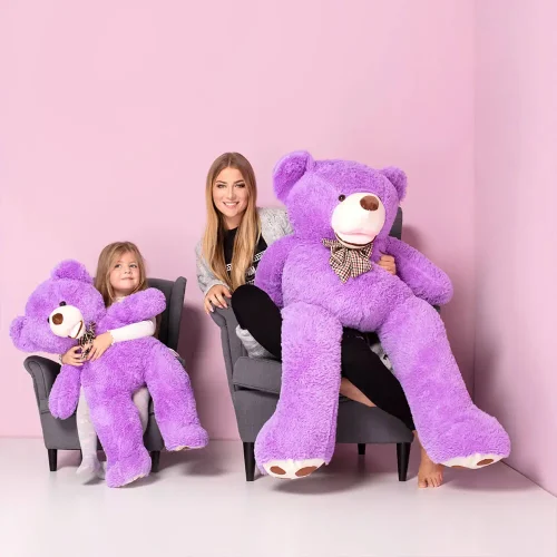 Большой плюшевый мишка Teddyway Bobo, 100 см, фиолетовый - Teddyway