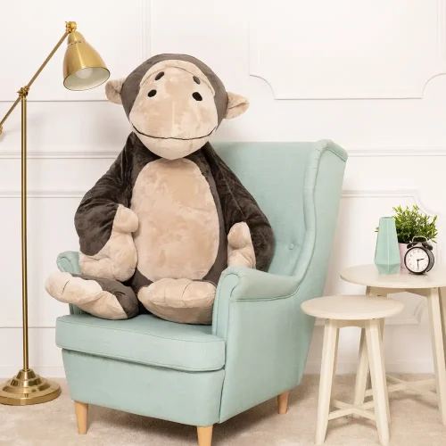 Teddyway Moto Singe En Peluche, Jouet En Peluche, 90 Cm, Brun Foncé - Teddyway