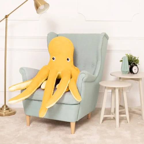 Teddyway Sodo Grand Calamar En Peluche Géant, Jouet En Peluche, 80 Cm, Bleu - Teddyway