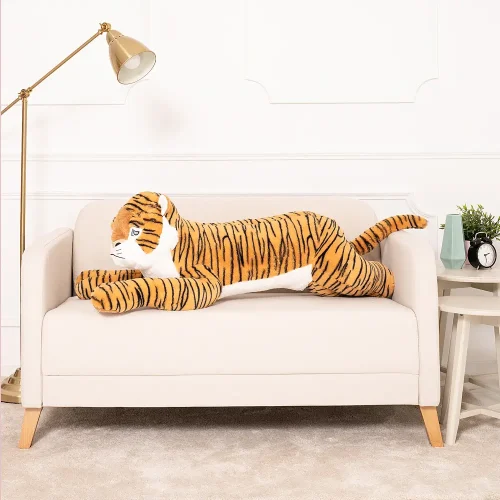 Teddyway Tino Tiger Plush Toy, Stuffed Animal, 70 cm, Yellow - Teddyway