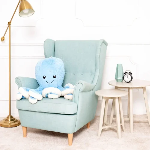 Teddyway Opus Grand Poulpe En Peluche Géant, Jouet En Peluche, 80 Cm, Bleu - Teddyway