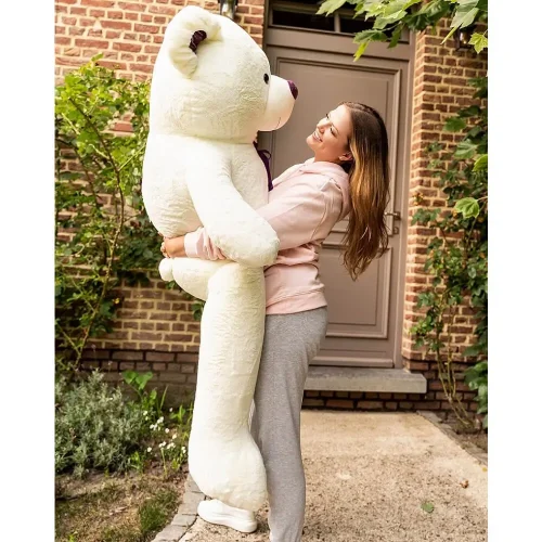 Teddyway Toto Large Teddy Bear, Giant Plush Toy, 130 cm, White - Teddyway