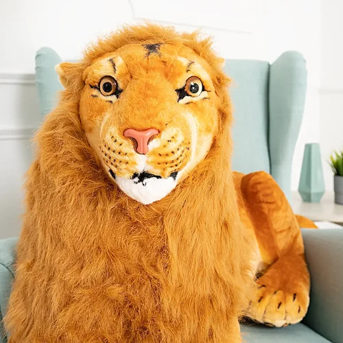 Teddyway Levo Grand Lion En Peluche Géant, Jouet En Peluche, 130 Cm, Jaune - Teddyway