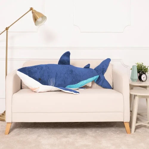 Teddyway Saho Requin En Peluche, Jouet En Peluche, 90 Cm, Bleu - Teddyway