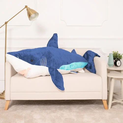 Teddyway Saho Requin En Peluche, Jouet En Peluche, 90 Cm, Bleu - Teddyway