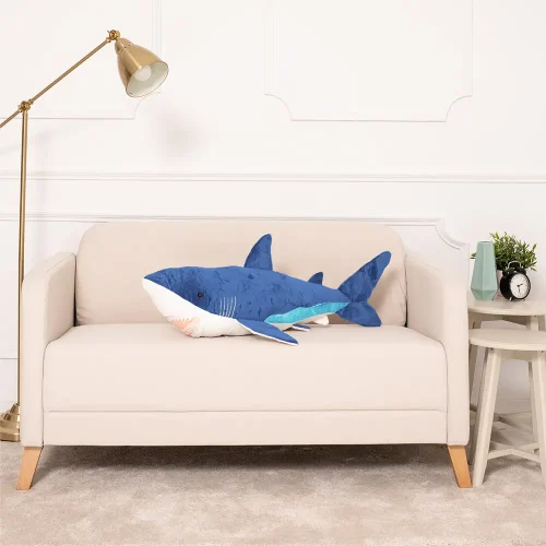 Teddyway Saho Requin En Peluche, Jouet En Peluche, 90 Cm, Bleu - Teddyway
