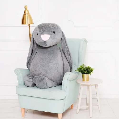 Teddyway Bani Grand Lapin En Peluche Géant, Jouet En Peluche, 120 Cm, Gris Foncé - Teddyway