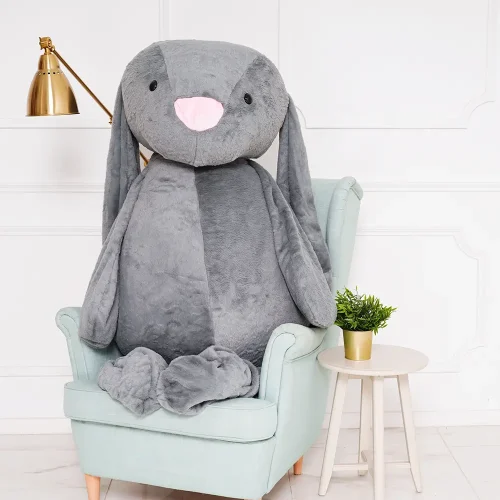Teddyway Bani Grand Lapin En Peluche Géant, Jouet En Peluche, 160 Cm, Gris Foncé - Teddyway