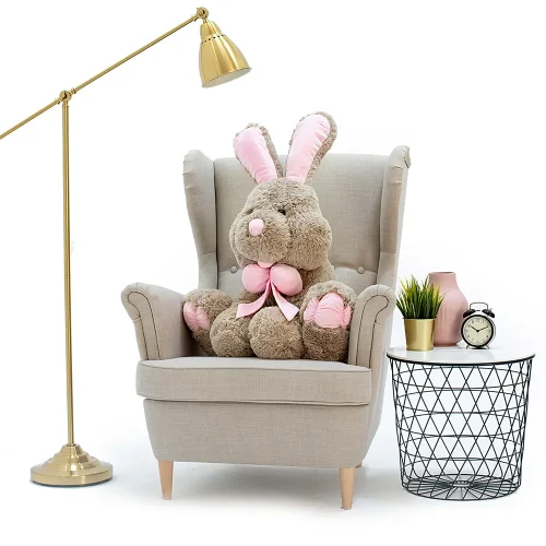 Teddyway Vuni Grand Lapin En Peluche Géant, Jouet En Peluche, 90 Cm, Gris - Teddyway