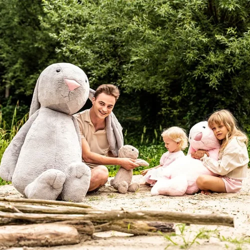 Teddyway Bani Grand Lapin En Peluche Géant, Jouet En Peluche, 160 Cm, Gris - Teddyway