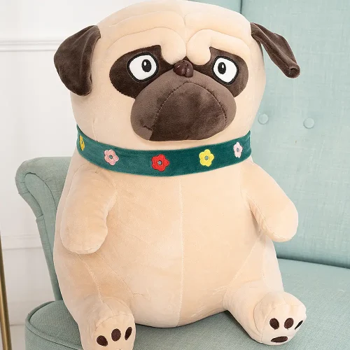 Chien Carlin En Peluche, Jouet En Peluche, 40 Cm, Marron Clair, Mopi - Teddyway