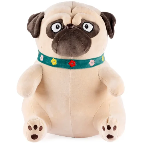 Chien Carlin En Peluche, Jouet En Peluche, 40 Cm, Marron Clair, Mopi - Teddyway