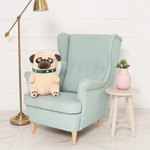 Chien Carlin En Peluche, Jouet En Peluche, 40 Cm, Marron Clair, Mopi - Teddyway