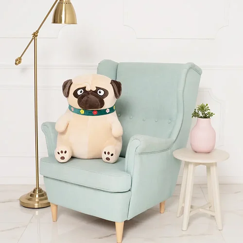 Chien Carlin En Peluche, Jouet En Peluche, 40 Cm, Marron Clair, Mopi - Teddyway