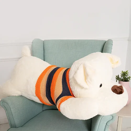 Teddyway Dami Chien En Peluche, Jouet En Peluche, 70 Cm, Blanc - Teddyway