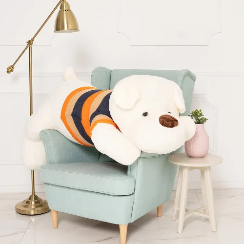 Teddyway Dami Chien En Peluche, Jouet En Peluche, 70 Cm, Blanc - Teddyway
