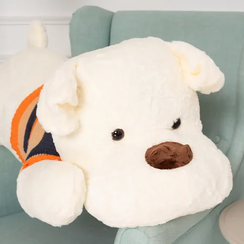 Teddyway Dami Chien En Peluche, Jouet En Peluche, 70 Cm, Blanc - Teddyway
