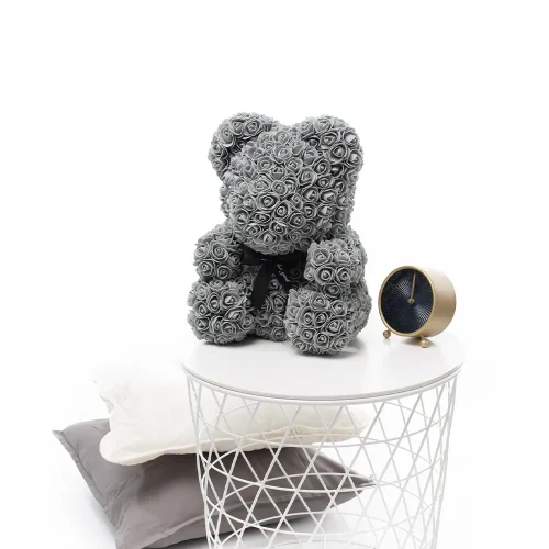 Teddyway Onis Ourson Ours En Rose, Roses Artificielles, Cadeau De Fleurs, 25 Cm, Rouge - Teddyway