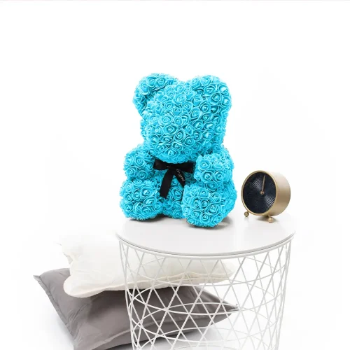 Teddyway Onis Ourson Ours En Rose, Roses Artificielles, Cadeau De Fleurs, 25 Cm, Rouge - Teddyway